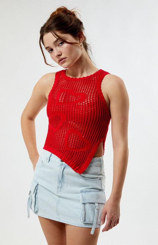 Women's Crochet Side Slit Tank Top Product Image