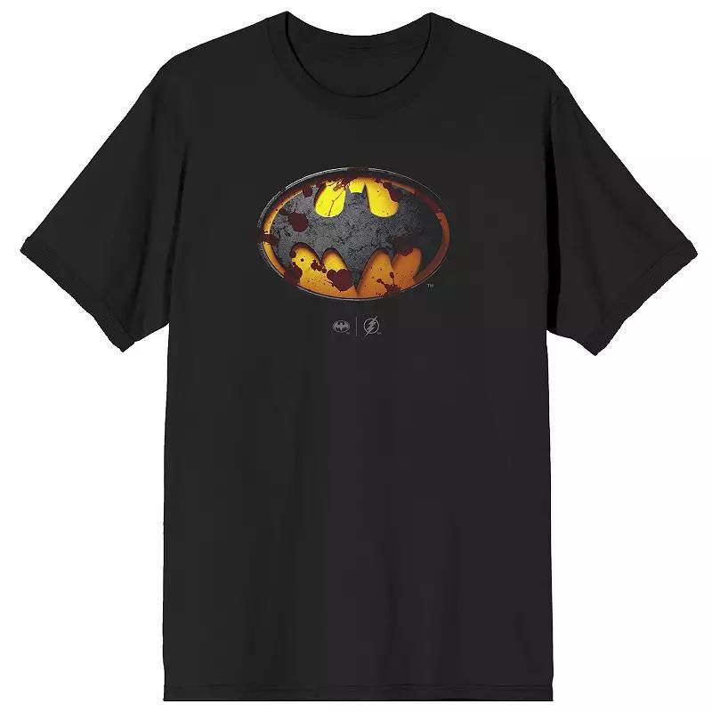 Mens The Flash Movie Splattered Batman Symbol Graphic Tee Product Image