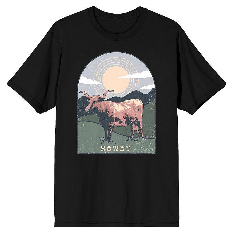 Mens Cow Western Howdy Graphic Tee Product Image