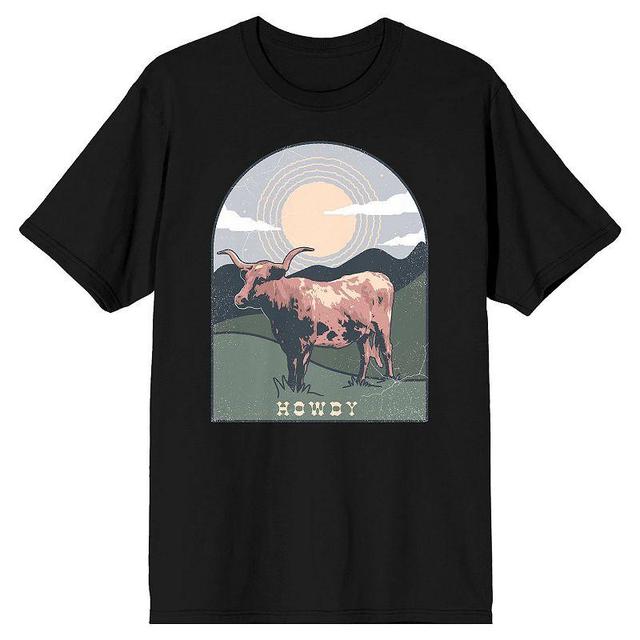 Mens Cow Western Howdy Graphic Tee Product Image