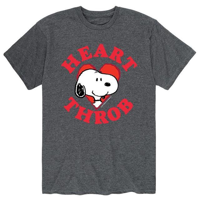 Mens Peanuts Heartthrob Tee Dark Grey Product Image