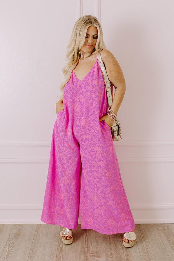 Casually Chic Floral Jumpsuit in Violet Curves product image