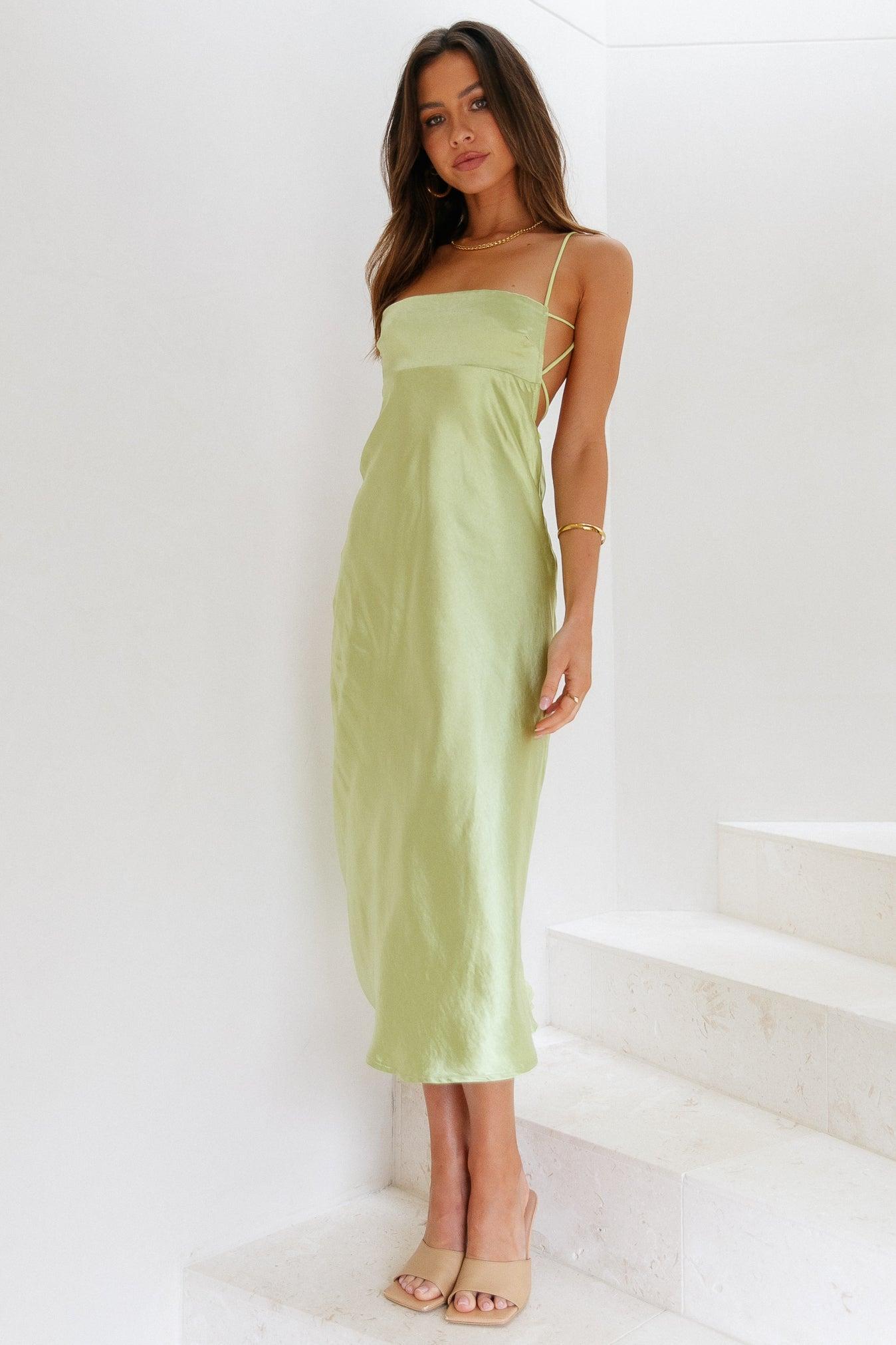 No Advice Midi Dress Lime Product Image