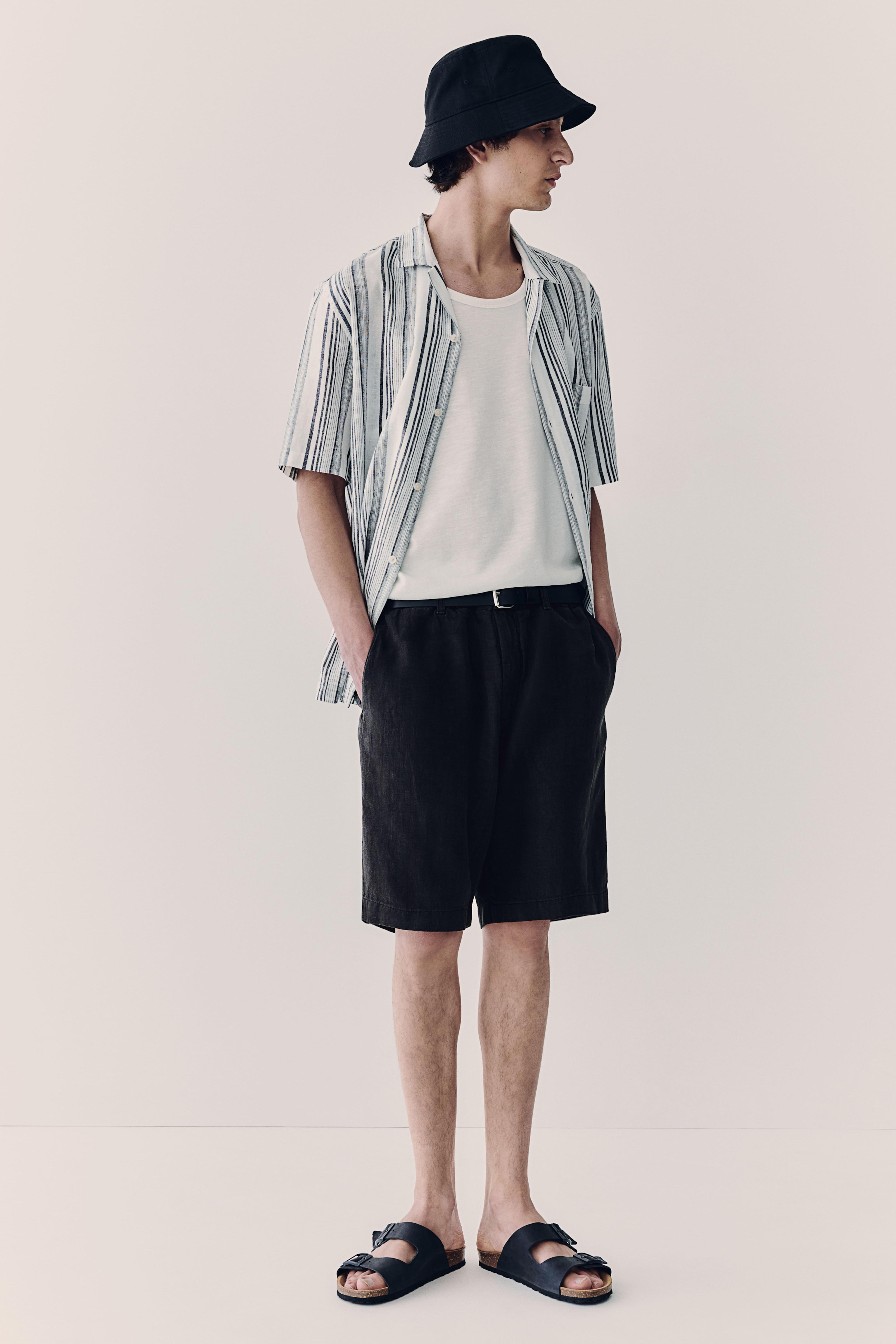 Regular Fit Linen Shorts Product Image