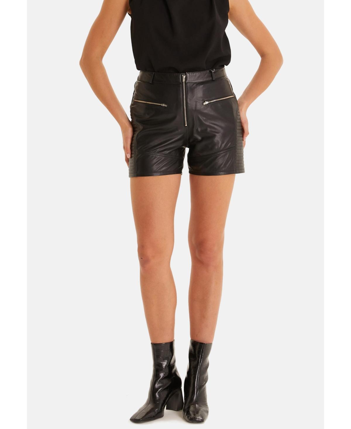 Furniq Uk Womens Leather Fashion Short Black Product Image