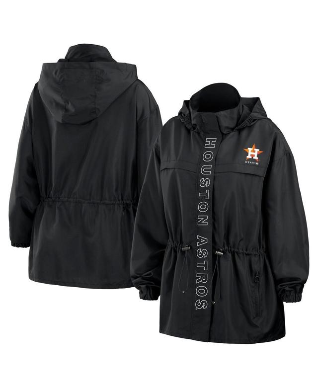 Wear by Erin Andrews Womens Black Houston Astros Full-Zip Windbreaker Hoodie Jacket Product Image