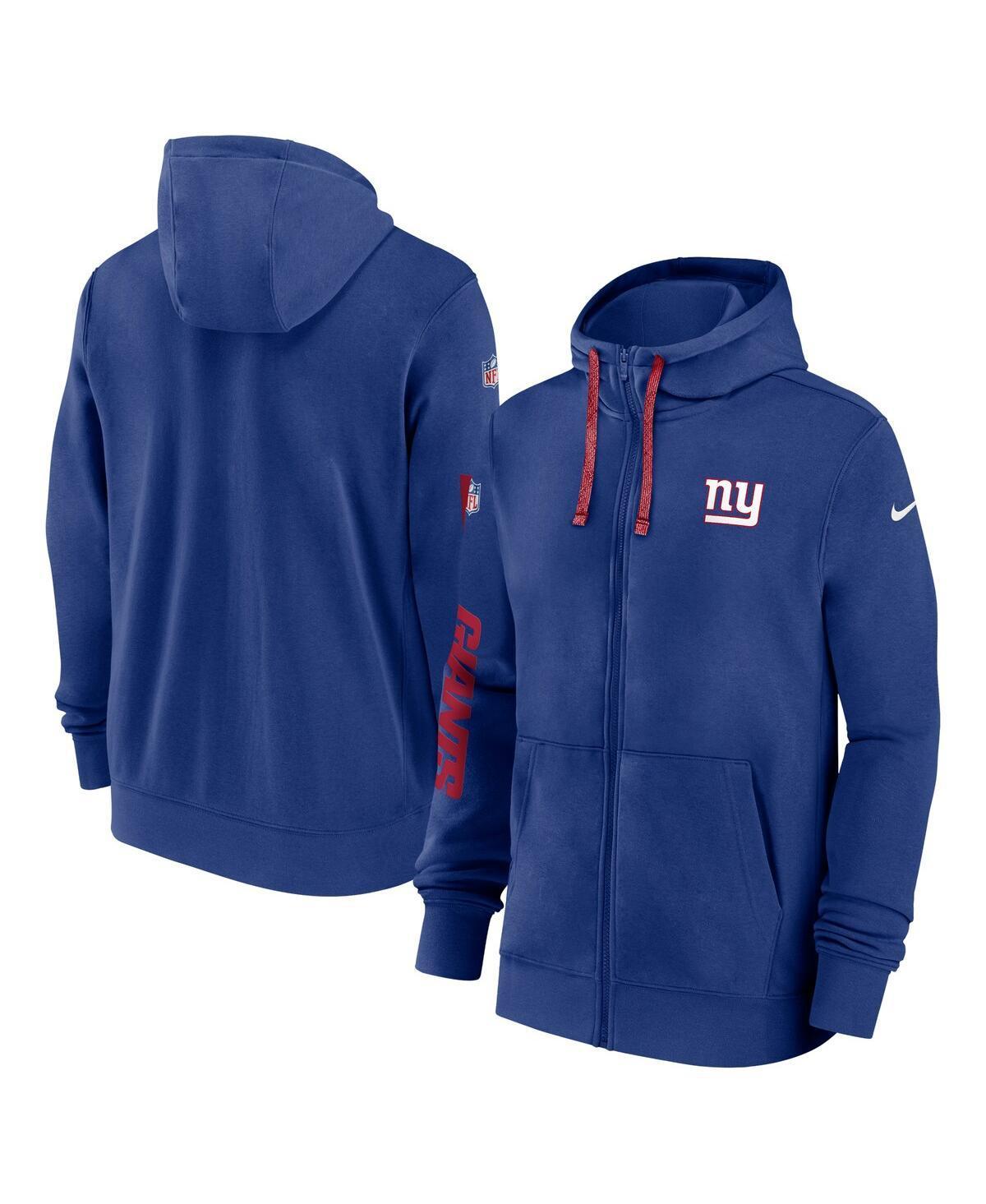 Nike Mens Royal New York Giants 2024 Sideline Club Full-Zip Hoodie Product Image