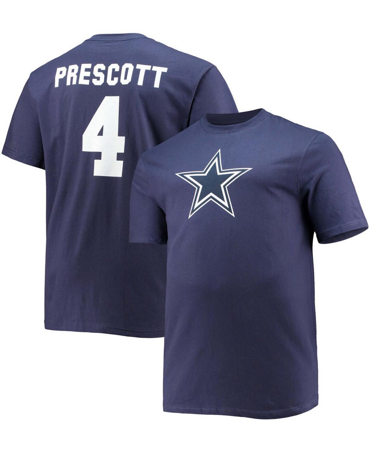 Mens Fanatics Branded Dak Prescott Navy Dallas Cowboys Big and Tall Player Name and Number T-shirt Product Image