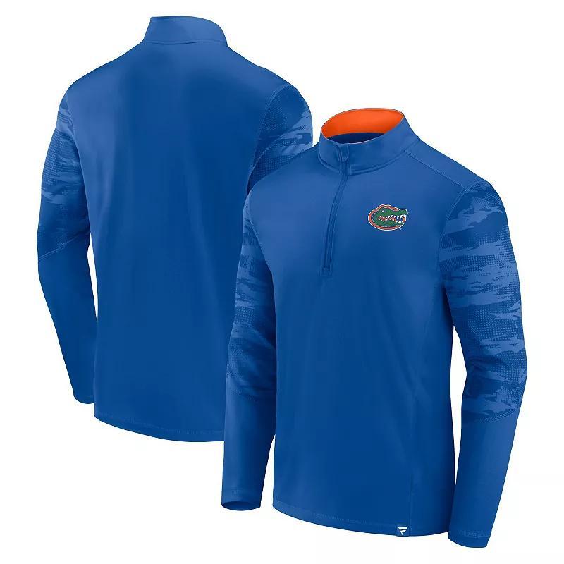 Mens Fanatics Branded Royal Florida Gators Ringer Quarter-Zip Top Product Image