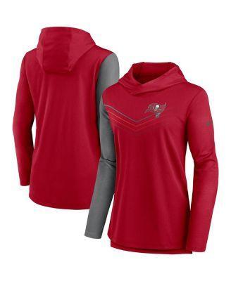 Womens Nike /Heathered Charcoal Tampa Bay Buccaneers Chevron Hoodie Performance Long Sleeve T-Shirt Product Image