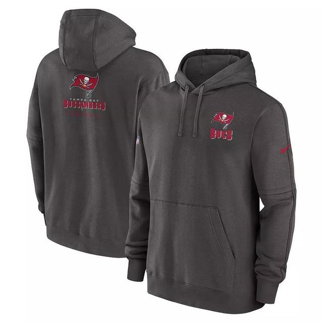 Mens Nike Pewter Tampa Bay Buccaneers Sideline Club Fleece Pullover Hoodie Product Image