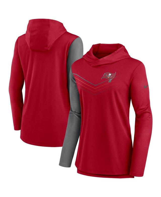 Womens Nike /Heathered Charcoal Tampa Bay Buccaneers Chevron Hoodie Performance Long Sleeve T-Shirt Product Image