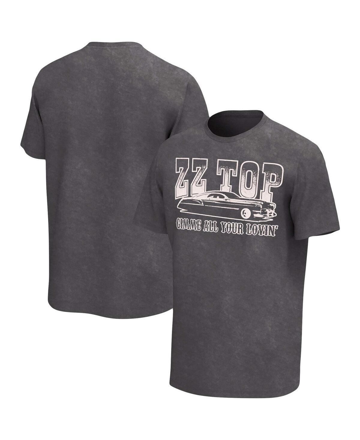 Mens Charcoal Distressed Zz Top Gimme All Your Lovin Washed Graphic T-shirt Product Image