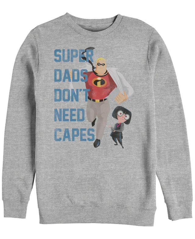 Disney / Pixars The Incredibles Mens Super Dads Dont Need Capes Tee Athletic Grey Product Image