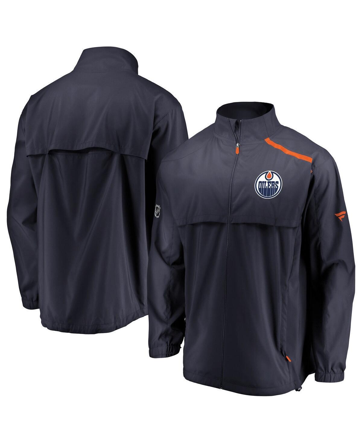 Mens Fanatics Navy and Orange Edmonton Oilers Authentic Pro Rinkside Full-Zip Jacket - Navy Product Image