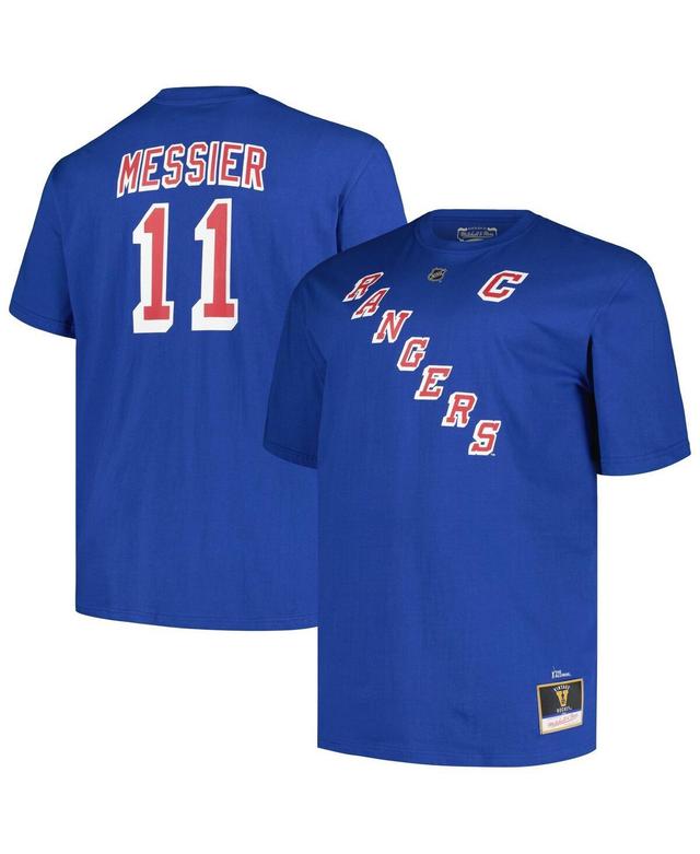 Profile Mens Mark Messier Blue New York Rangers Big Tall Captain Patch Name Number T-Shirt Product Image