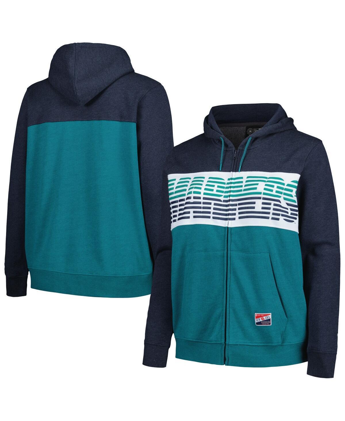 Womens New Era Aqua Seattle Mariners Plus Size Color Block Full-Zip Hoodie Turquoise A Product Image