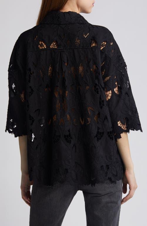 Charli Relaxed Fit Embroidered Shirt In Black Product Image