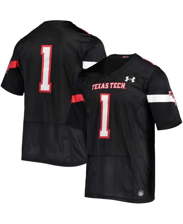 Mens #1 Black Texas Tech Red Raiders Team Premier Football Jersey - Black Product Image