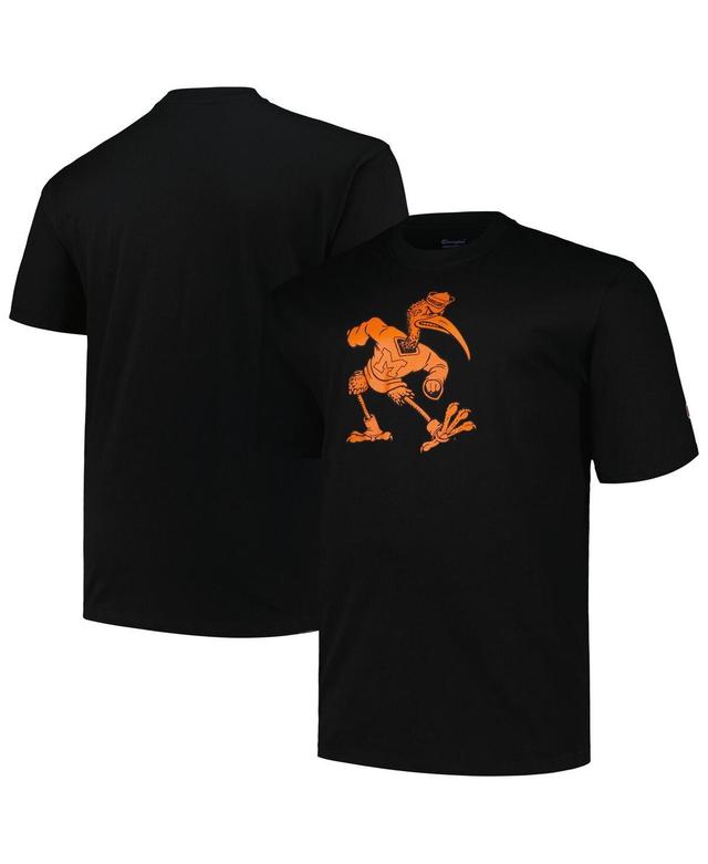 Mens Profile Black Miami Hurricanes Big and Tall Pop T-shirt Product Image