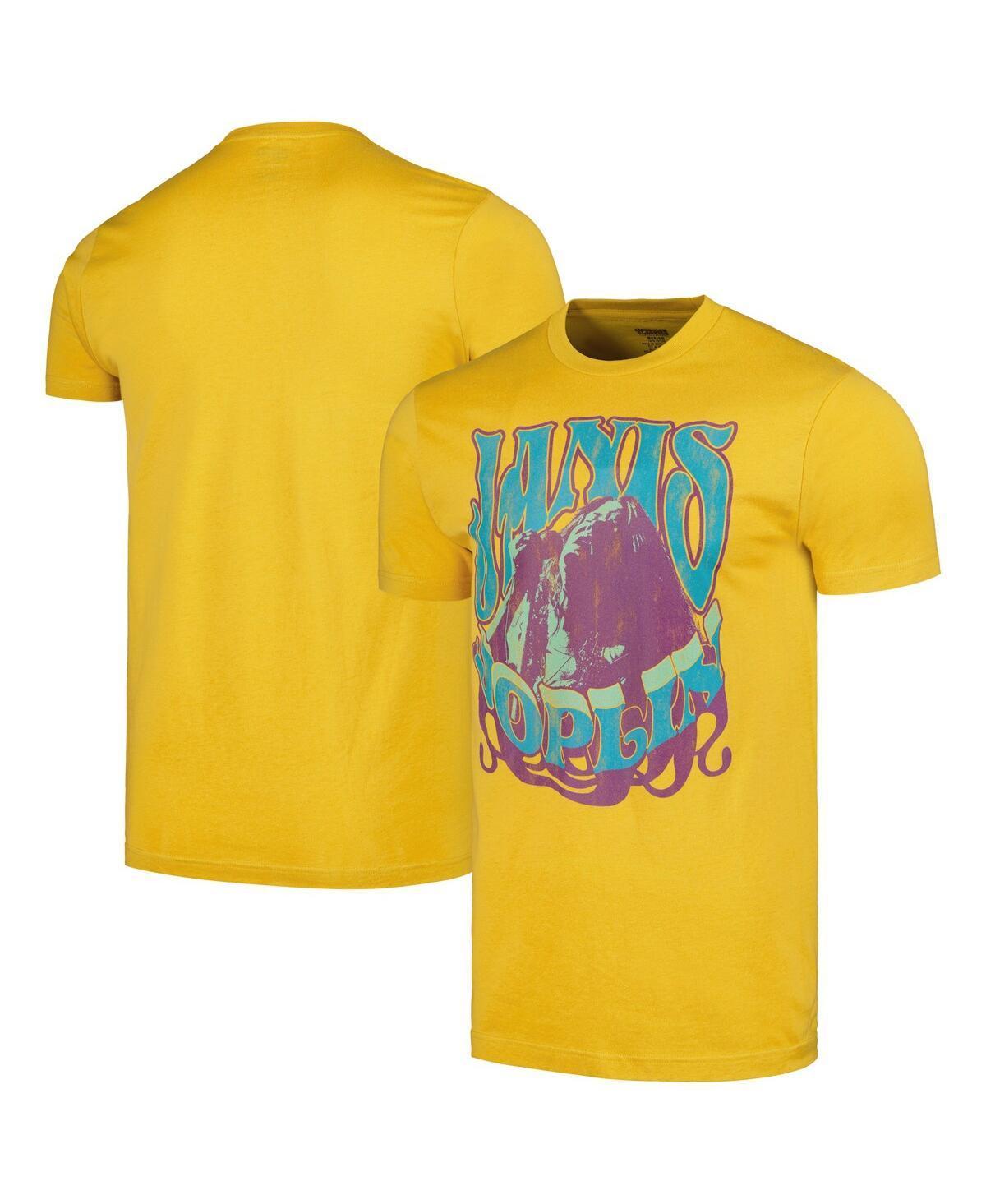 Mens Gold Distressed Janis Joplin Sing From The Soul T-shirt Product Image