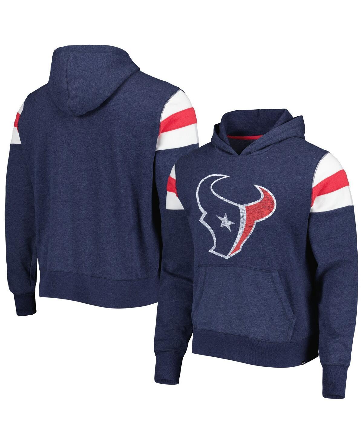 Mens 47 Brand Heathered Navy Distressed Houston Texans Premier Nico Pullover Hoodie Product Image