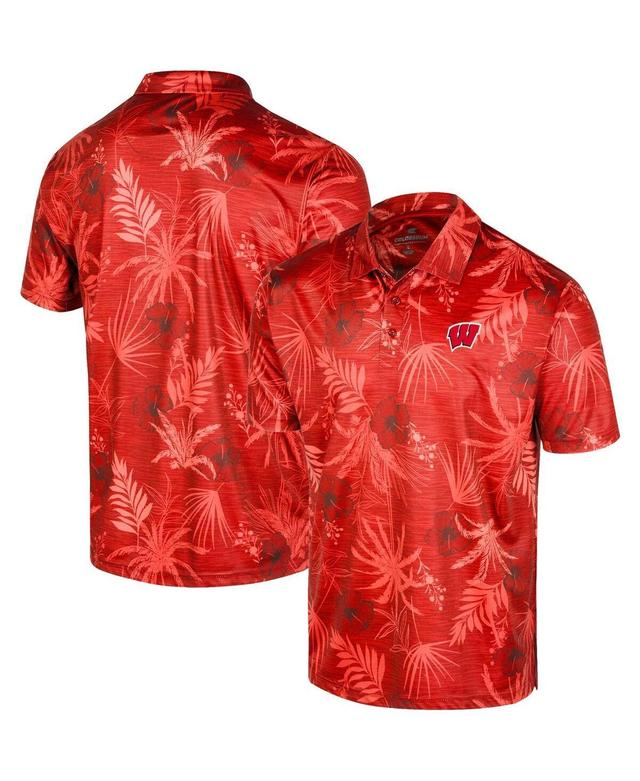 Mens Colosseum Wisconsin Badgers Palms Team Polo Shirt Product Image