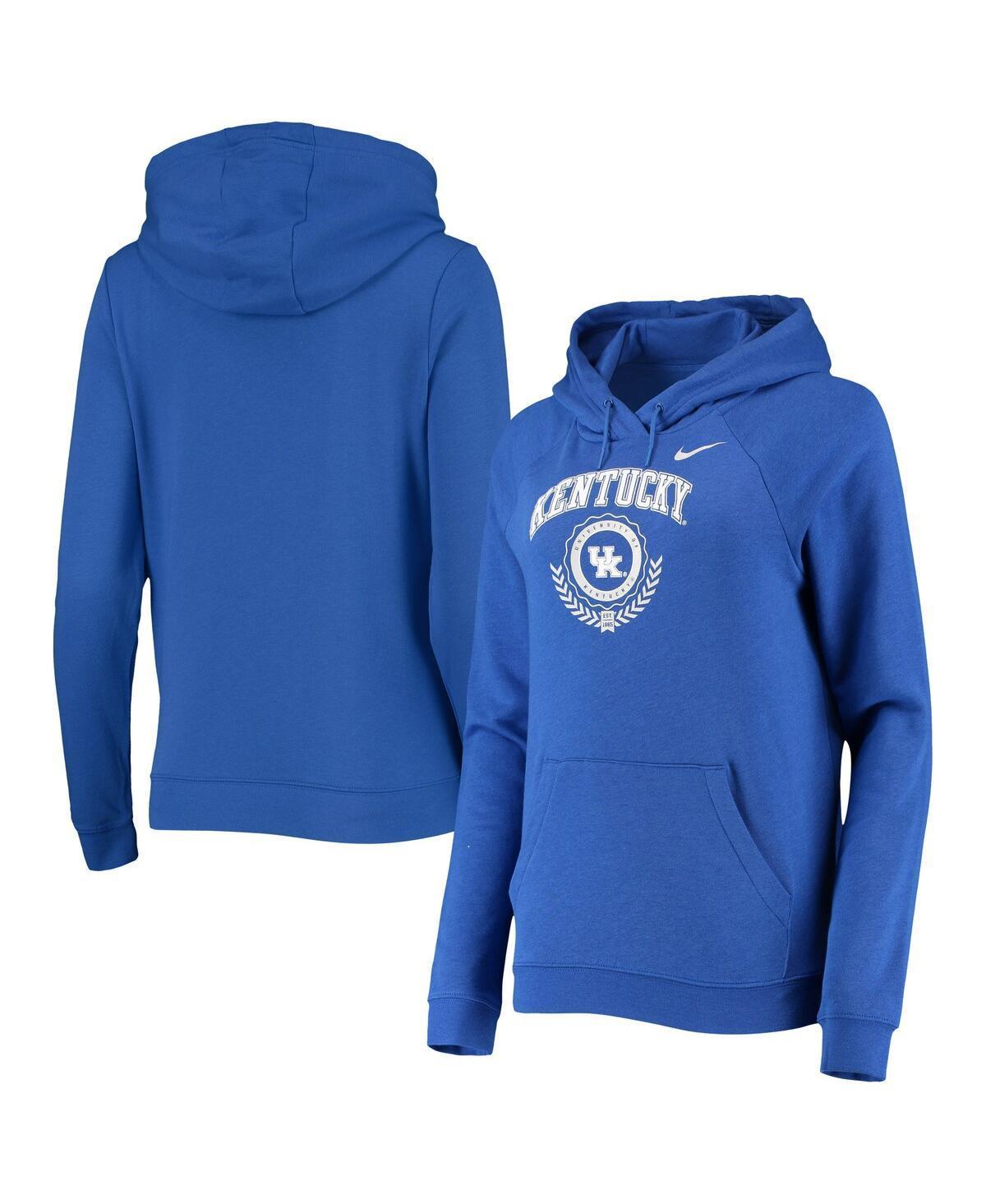 Womens Nike Royal Kentucky Wildcats Varsity Fleece Tri-Blend Raglan Pullover Hoodie Product Image