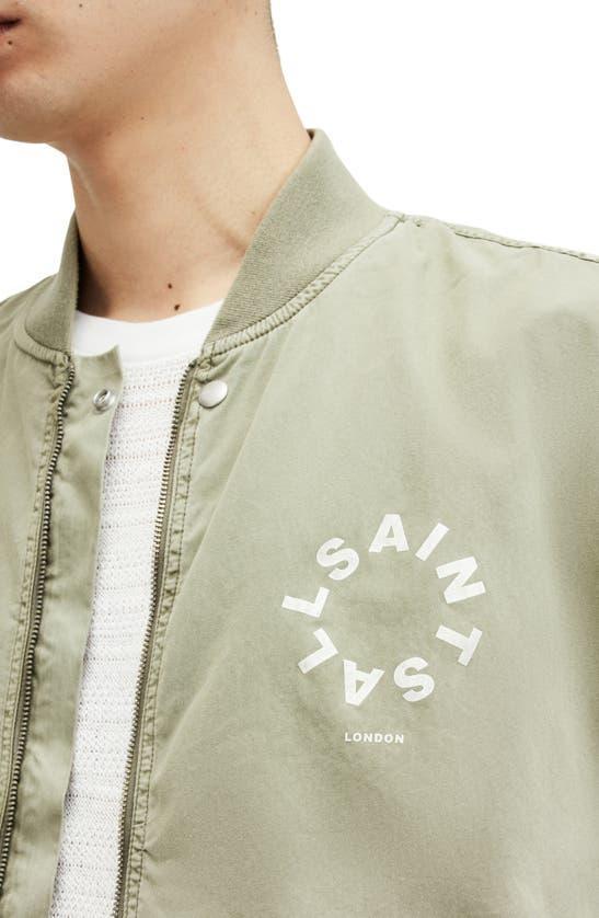 Tierra Faded Overized Bomber Jacket In Herb Green Product Image