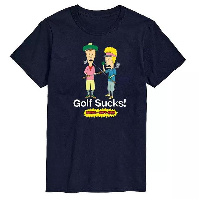 Mens Beavis & Butthead Golf Sucks Graphic Tee Product Image