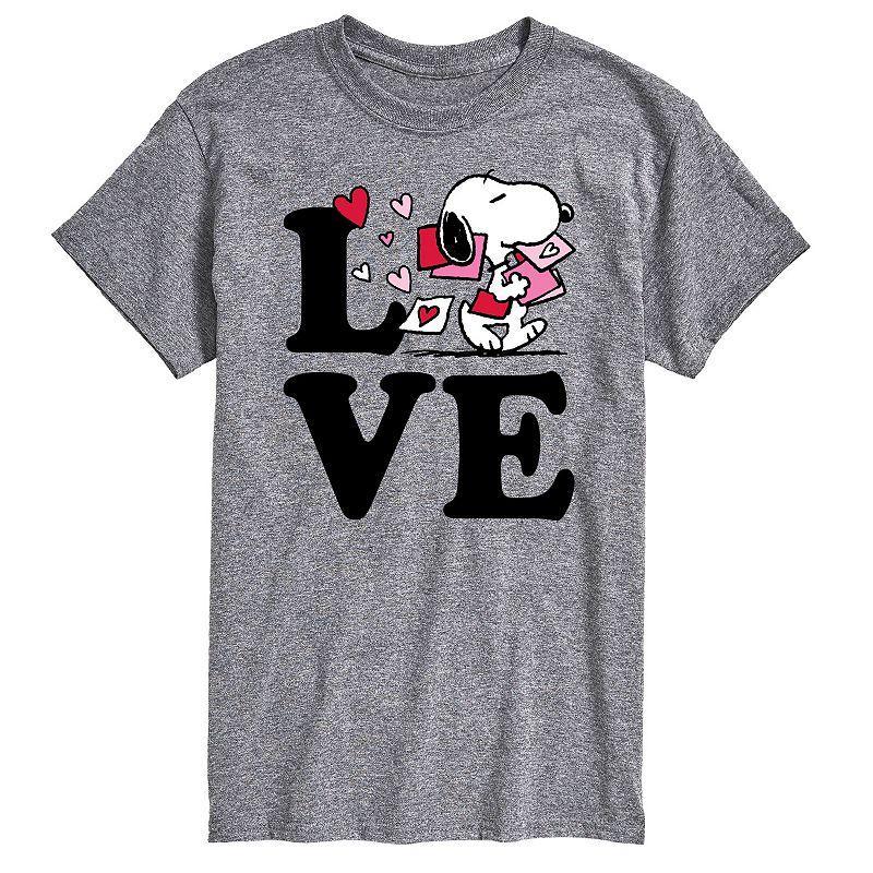 Mens Peanuts Love Snoopy Tee Med Grey Product Image