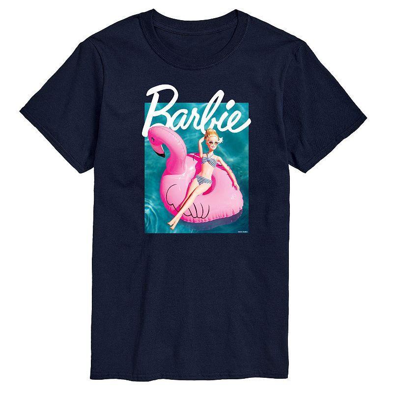 Mens Barbie Pool Flamingo Graphic Tee Blue Product Image