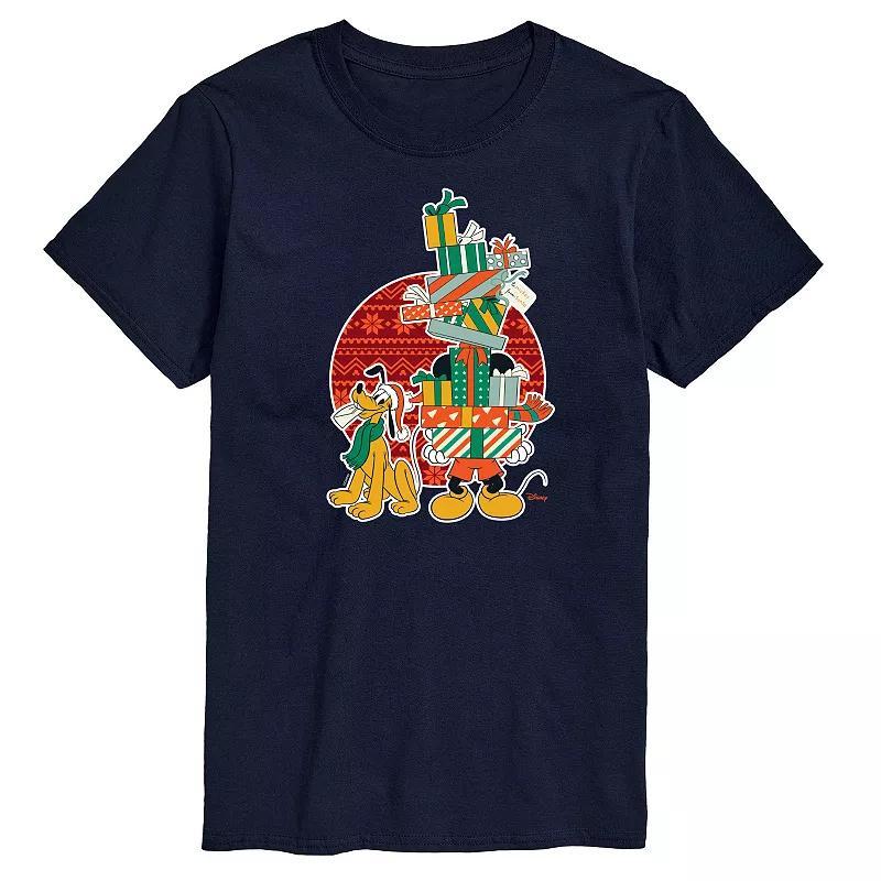 Disneys Mickey Mouse & Pluto Mens Presents Graphic Tee Product Image