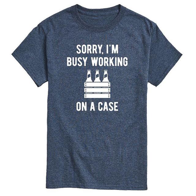 Mens Sorry Im Busy Working On A Case Graphic Tee Product Image