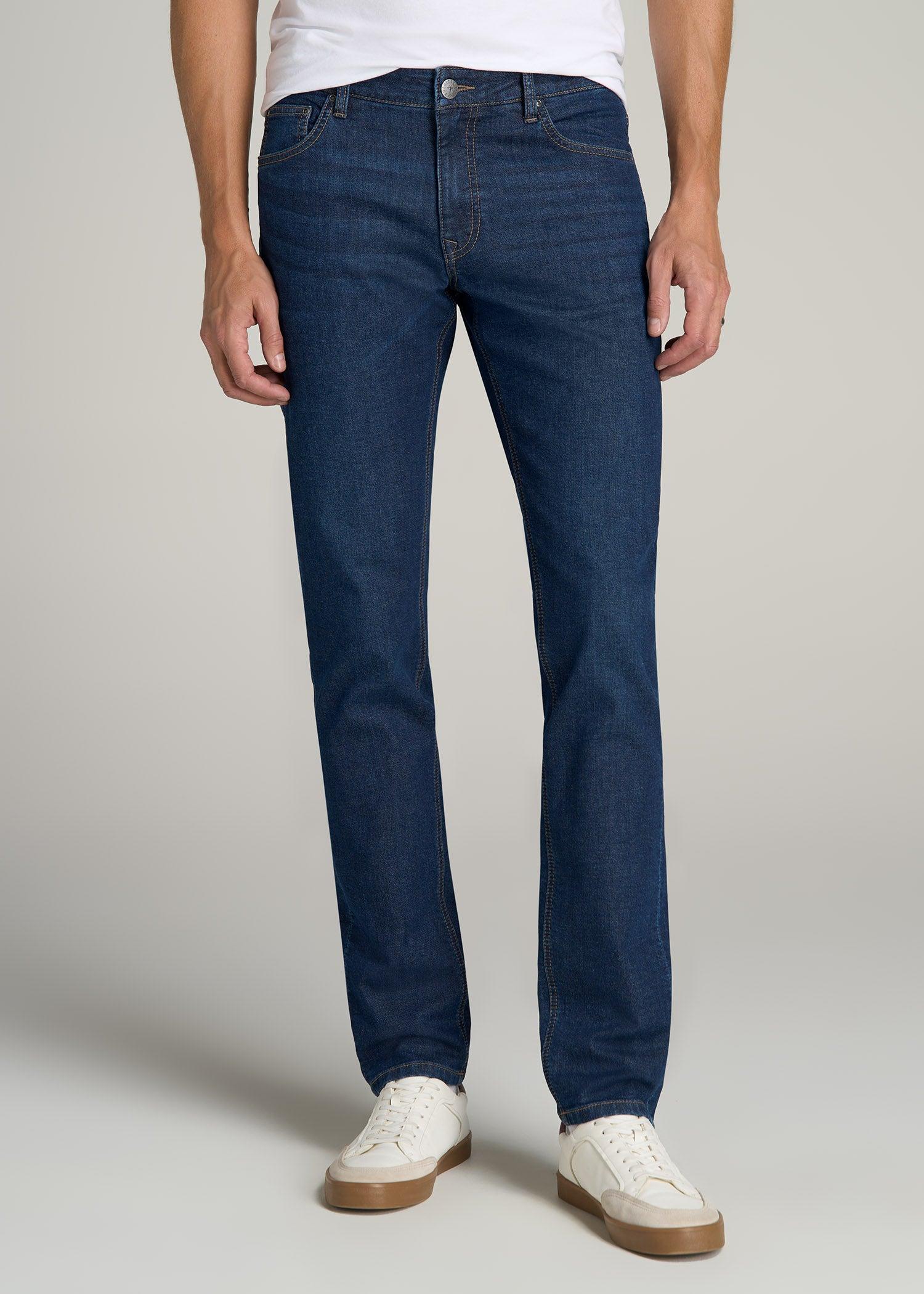 Carman TAPERED Fleeced Jeans for Tall Men in Colorado Blue Wash Male Product Image