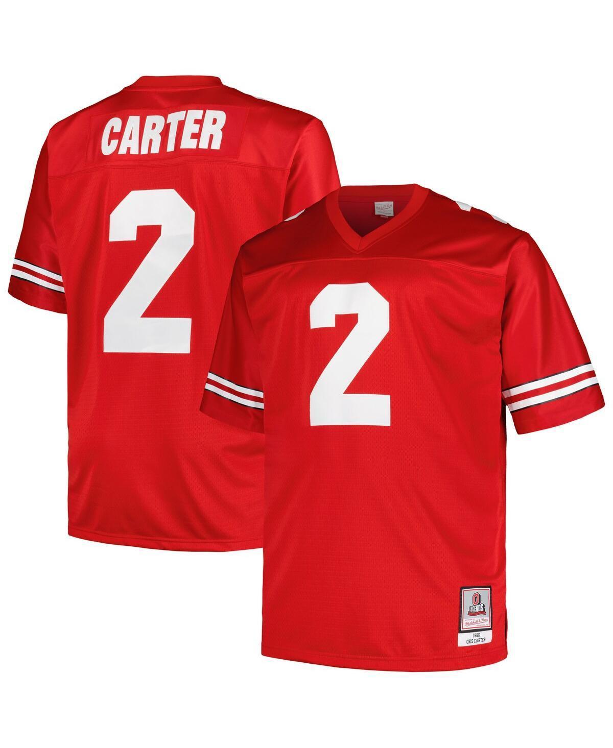 Mens Mitchell & Ness Cris Carter Scarlet Ohio State Buckeyes Big & Tall Legacy Jersey Product Image