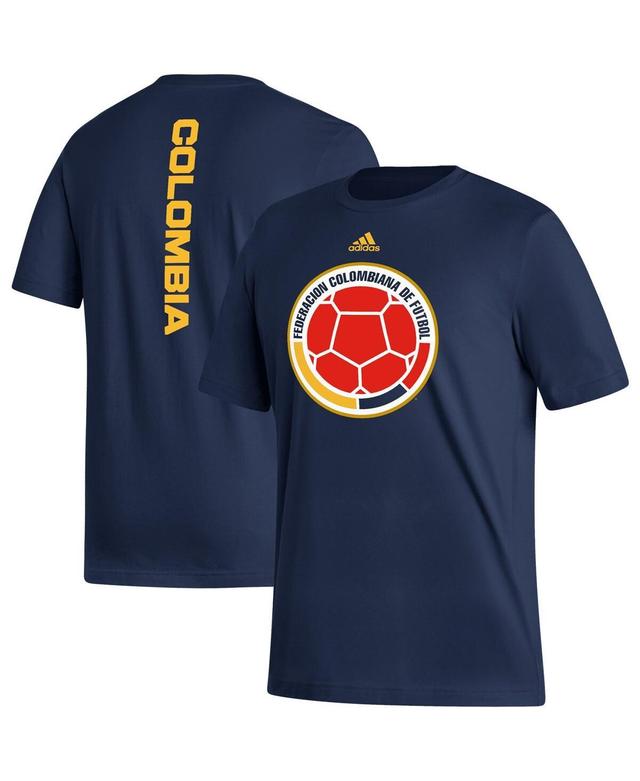 Mens adidas Navy Colombia National Team Vertical Back T-shirt Product Image