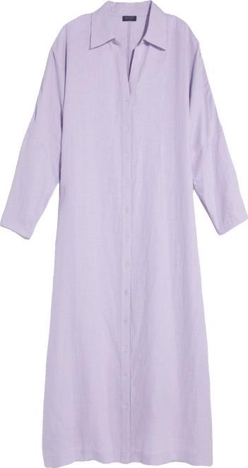 Linen Maxi Cover-Up Shirtdress Product Image