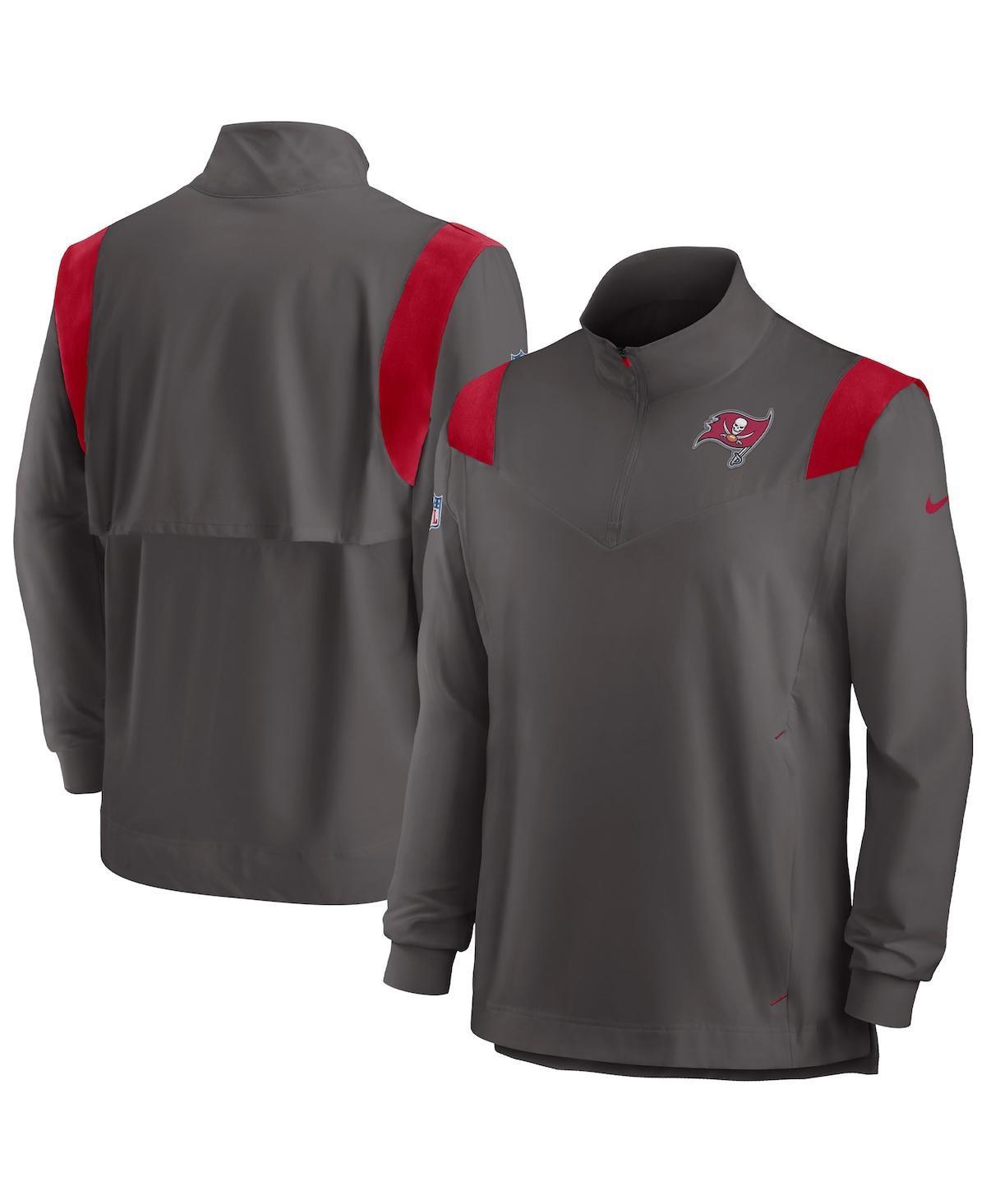 Mens Nike Pewter Tampa Bay Buccaneers Sideline Coach Chevron Lockup Quarter-Zip Long Sleeve Top Product Image