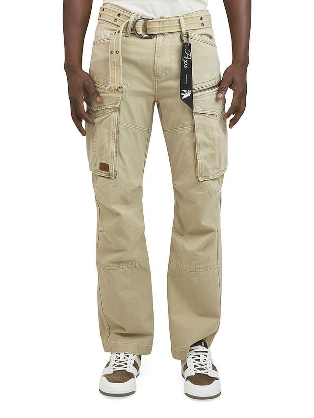 Mens Backbone Cotton Belted Cargo Pants Product Image