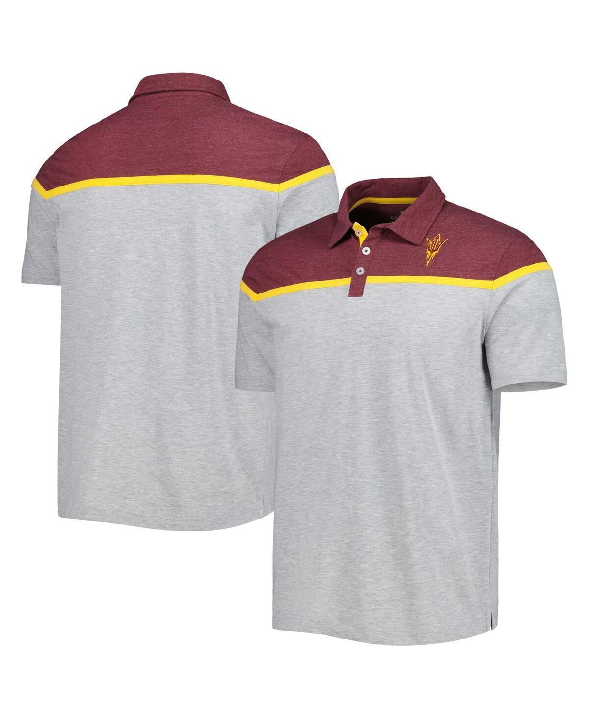 Mens Colosseum Heather Gray Arizona State Sun Devils Chamberlain Polo Shirt Product Image