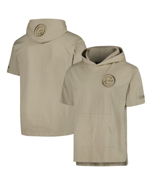 Mens Pro Standard Khaki Chicago Cubs Neutral Short Sleeve Hoodie T-shirt Product Image