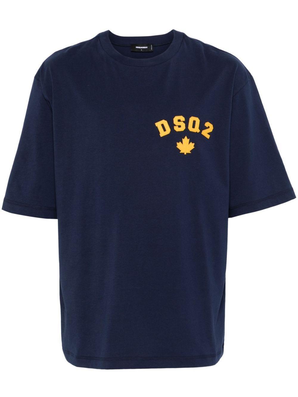 DSQUARED2 Logo-patch T-shirt In Blue Product Image