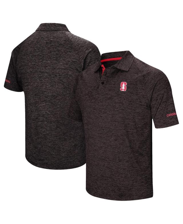 Mens Colosseum Black Stanford Cardinal Down Swing Polo Shirt Product Image