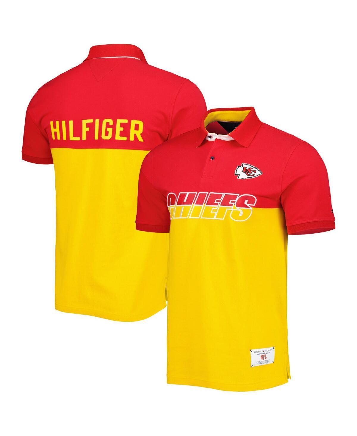 Mens Tommy Hilfiger Yellow Kansas City Chiefs Color Block Polo Shirt - Yellow Product Image