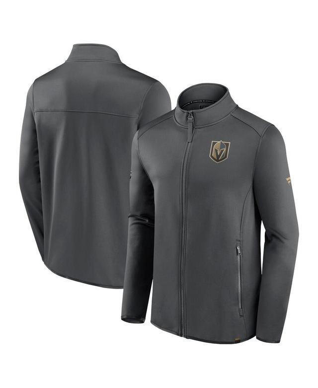 Mens Fanatics Branded Gray Vegas Golden Knights Authentic Pro Full-Zip Jacket LVK CHARCO Product Image