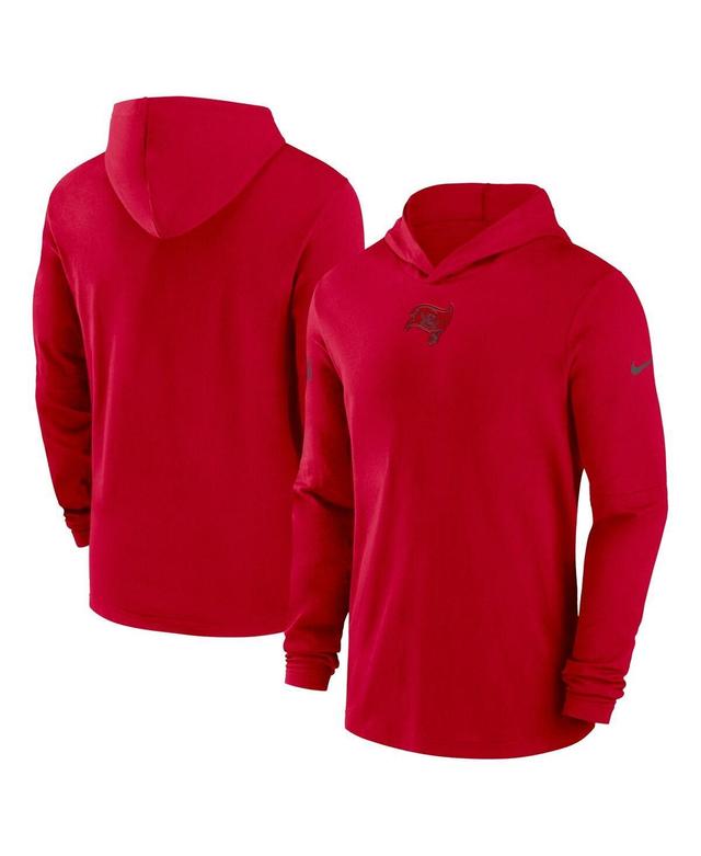 Men's Nike Red Tampa Bay Buccaneers Sideline Performance Long Sleeve Hoodie T-Shirt Product Image