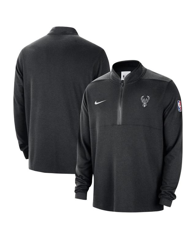 Nike Mens Black Milwaukee Bucks 2024/25 Courtside Performance Half-Zip Top Product Image