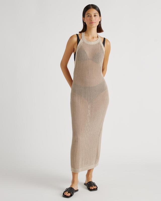 100% Organic Cotton Open-Knit Cover-Up Maxi Dress Product Image