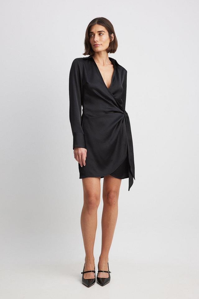 Draped Wrap Mini Dress Product Image